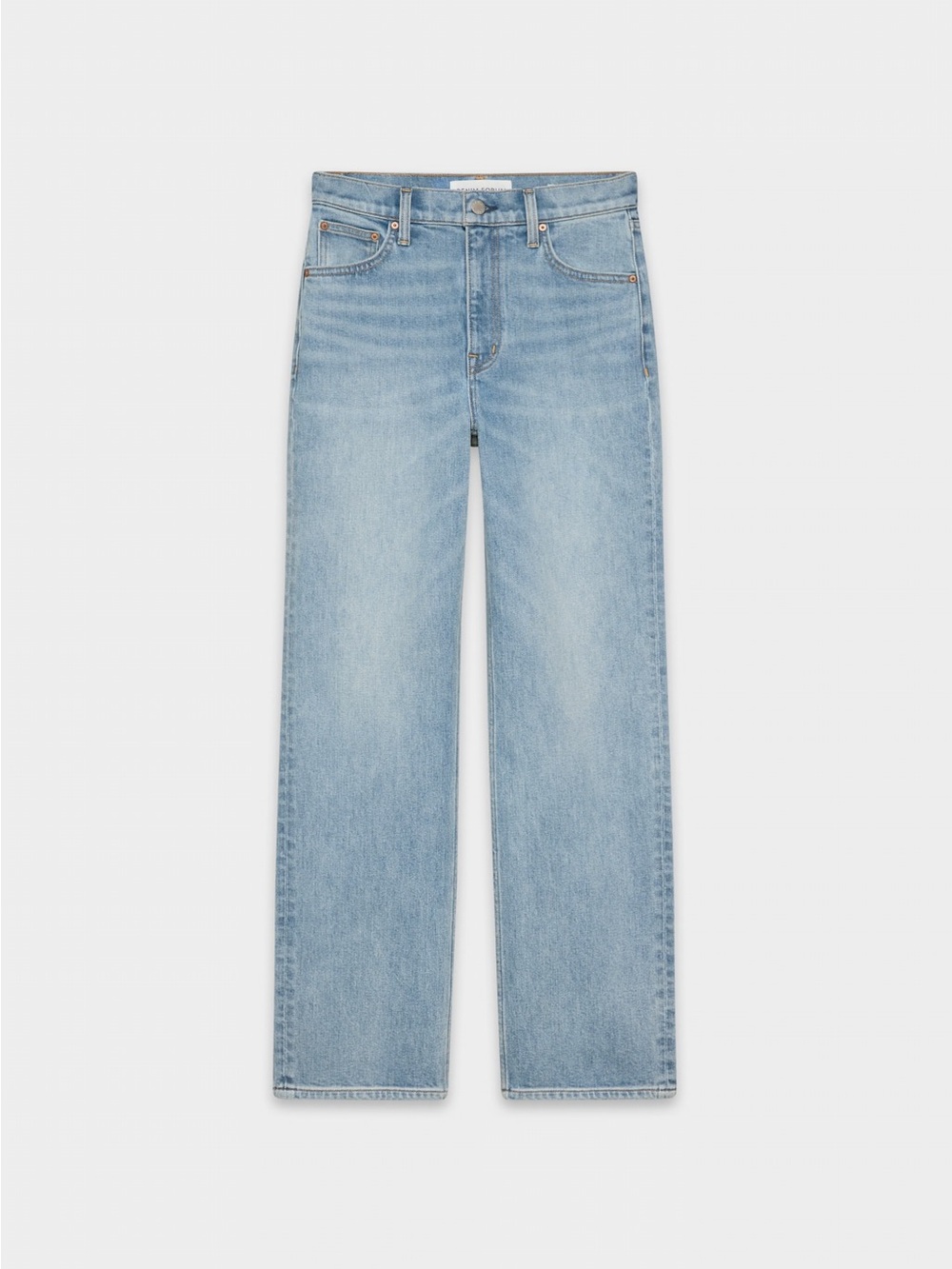Denim Forum The Arlo Straight-Leg High Rise Jeans in Light Blue Wash size 25W 28